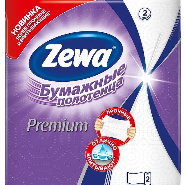 Бумажные полотенца Zewa Premium, 2 рулона, Россия
