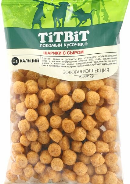 Лакомство для собак TiTBiT Золотая коллекция Шарики с сыром 95г