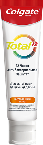 

Зубная паста Colgate Total 12 Витаминный заряд с цинком и аргинином 100 мл