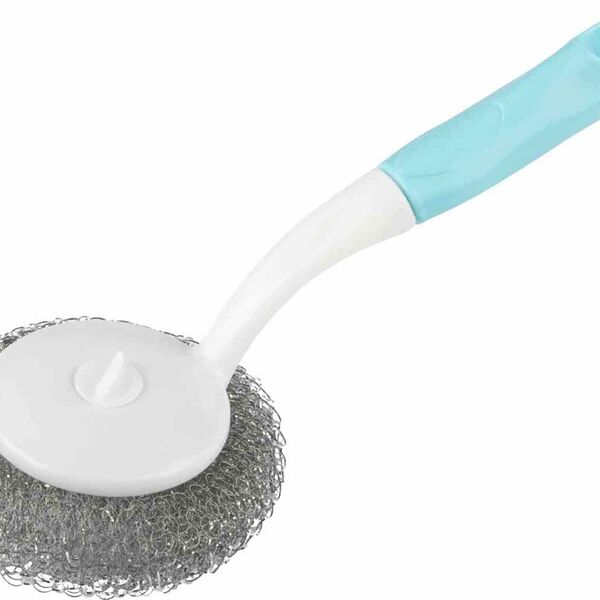 Губка для посуды Рыжий Кот с рукояткой