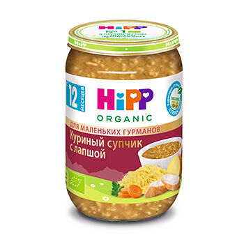 Супчик куриный HiPP с лапшой с 12 месяцев