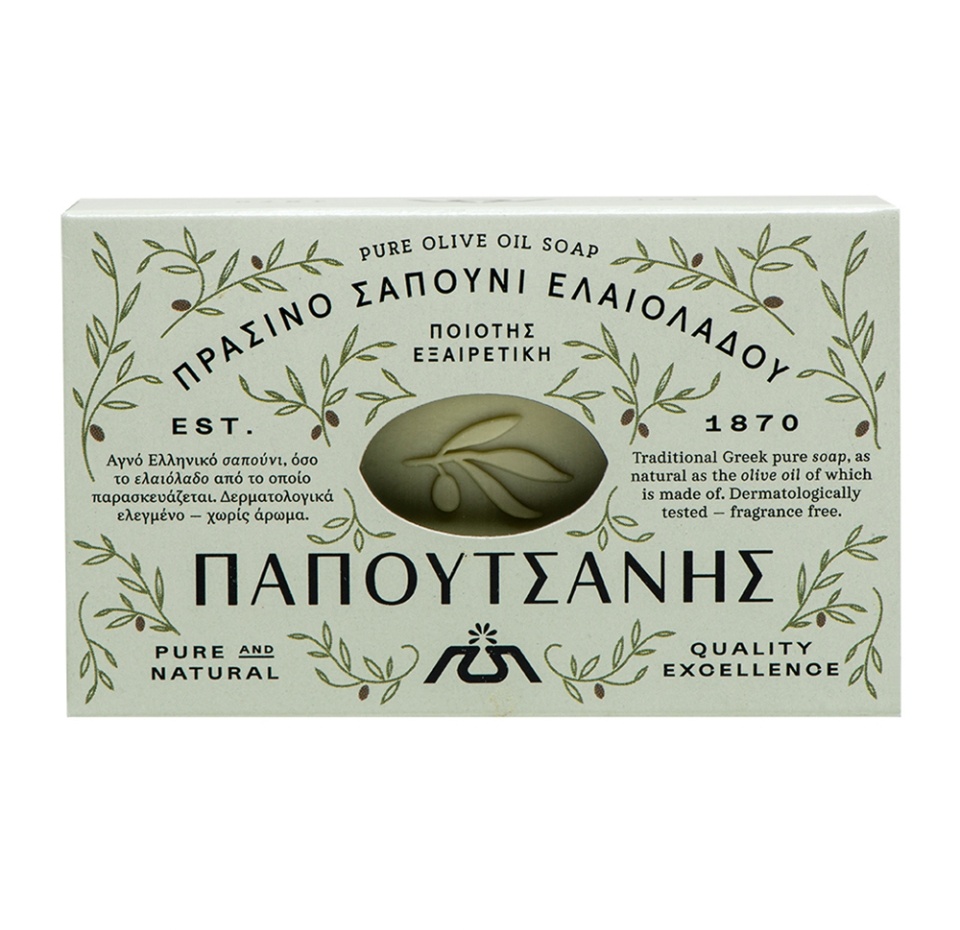 

Мыло кусковое Papoutsanis из оливкового масла 125г, Греция
