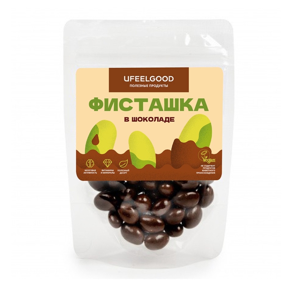 

Фисташка в шоколаде Ufeelgood (без сахара, веган) 100 г, Россия