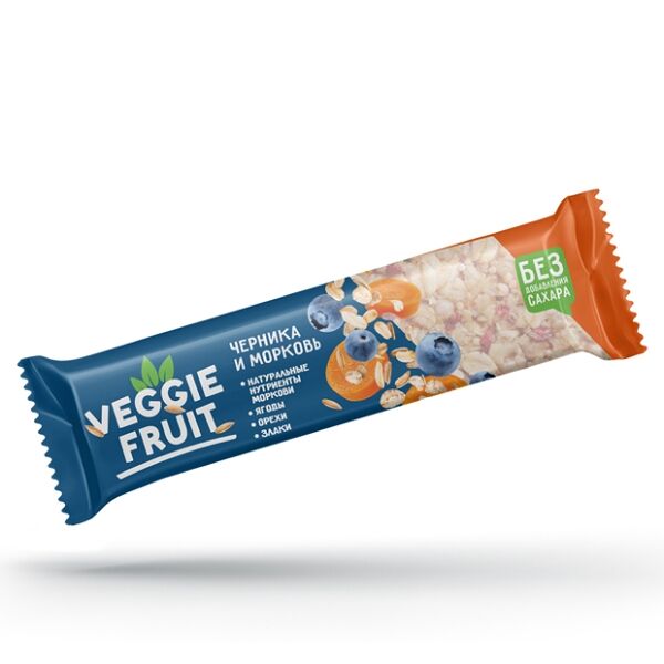 Veggie Fruit Батончик злаково-овощной ТМ Черничная гранола с морковью 40 г