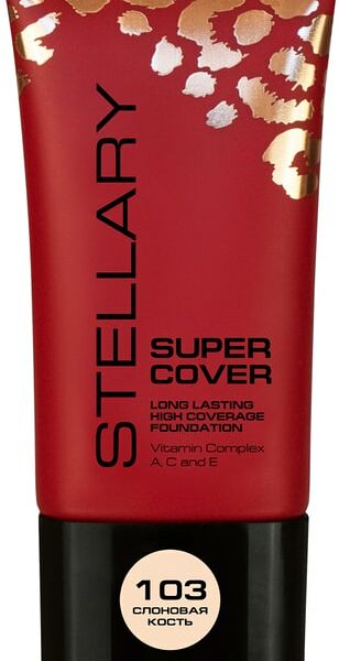 Крем тональный для лица Stellary Super Cover Foundation выравнивающий Слоновая кость Тон 103 25мл