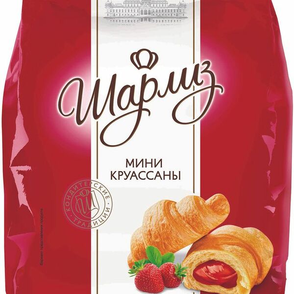 Мини-круассаны Шарлиз с клубничной начинкой 200г