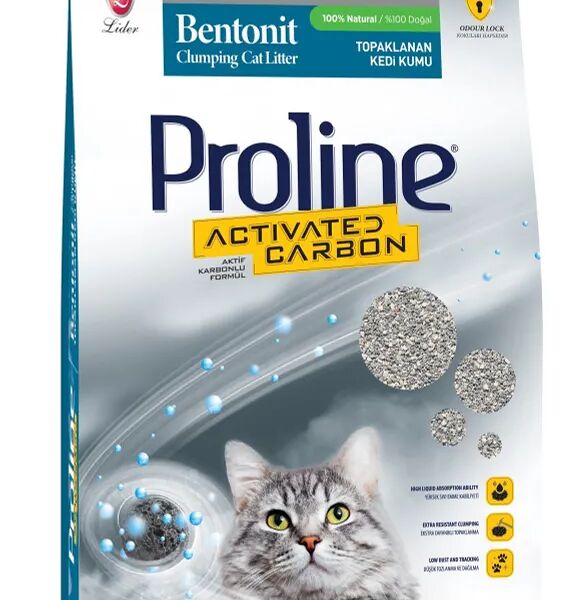 Наполнитель Proline Activated Carbon для кошачьего туалета, комкующийся, с активированным углем 5л (4.2кг)