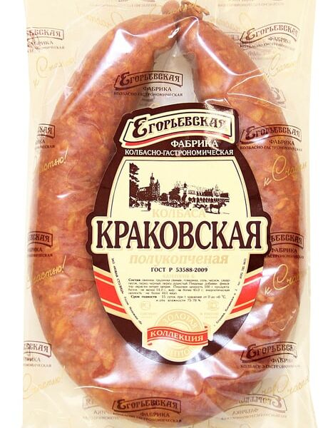 Колбаса Егорьевская фабрика Краковская полукопченая 340г