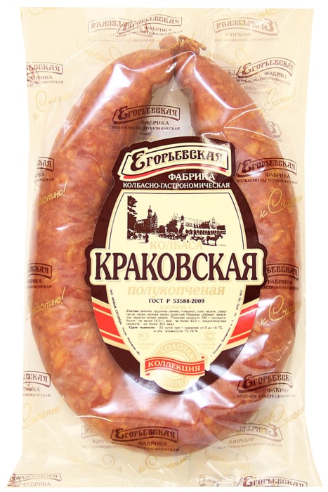 

Колбаса полукопченая Егорьевская КГФ Краковская 340 г