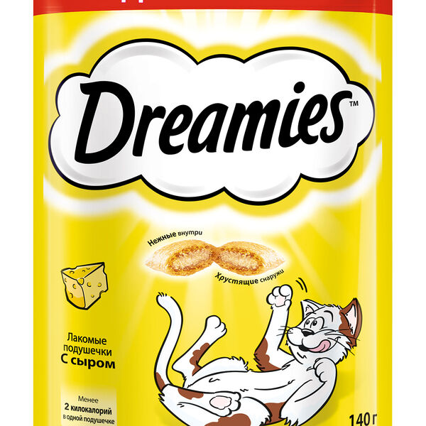 Лакомство для взрослых кошек Подушечки Dreamies с сыром