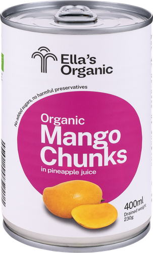 

Манго ЕLLA’S ORGANIC кусочки в ананасовом соке, 425г