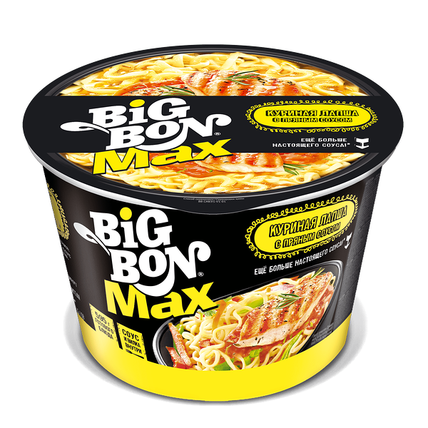 Лапша быстрого приготовления BigBon куриная с пряным соусом