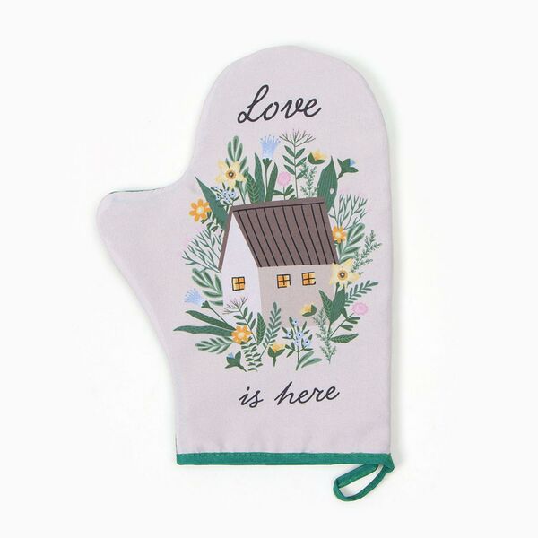 Варежка-прихватка Доляна Милый дом, 20х28 см, габардин/ватин