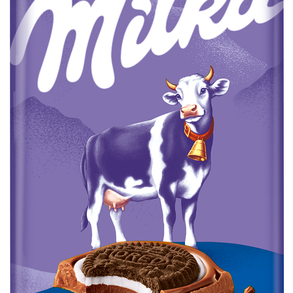 Шоколад молочный Milka с круглым печеньем Oreo с начинкой со вкусом ванили, 92г