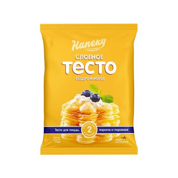 Тесто слоеное Напеку 500гр Традиционное Бездрожжевое зам