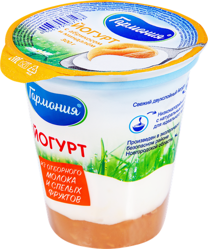 

Йогурт Гармония с абрикосом и миндалем 2.7 %, 300 г