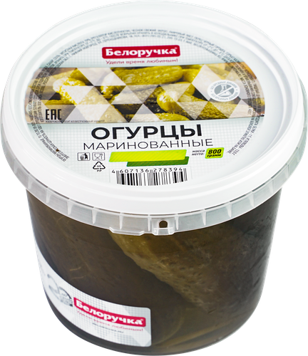 

Огурцы маринованные Белоручка целые, 800 г