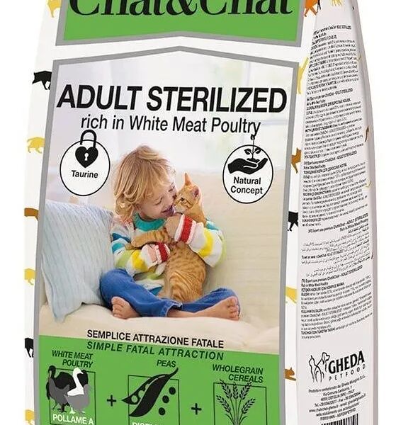 Сухой корм Chat&Chat Expert Premium для стерилизованных кошек с белым мясом птицы 2 кг
