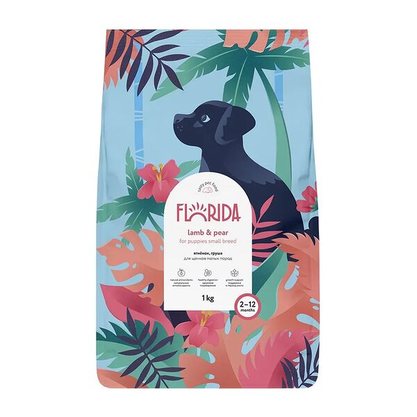 Сухой корм для щенков Florida малых пород с ягненком и грушей