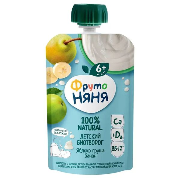 Биотворог ФрутоНяня яблоко-груша-банан с 6 месяцев 4.2%