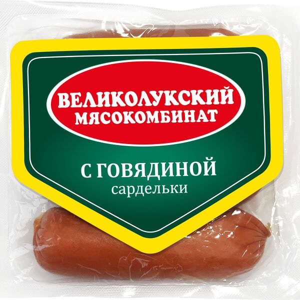 Сардельки Великолукский Мк с говядиной вареные