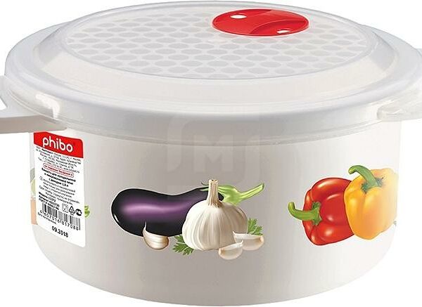 Емкость Бытпласт для холодильника и микроволновой печи 1.8 л с декором 1 шт, дизайн в ассортименте