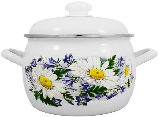 Кастрюля с крышкой ЛЫСЬВЕНСКИЕ ЭМАЛИ, эмалированная сталь 5л 