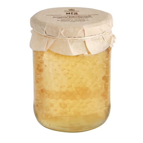 Мёд Пчельник  акациевый натуральный с сотой (акация)