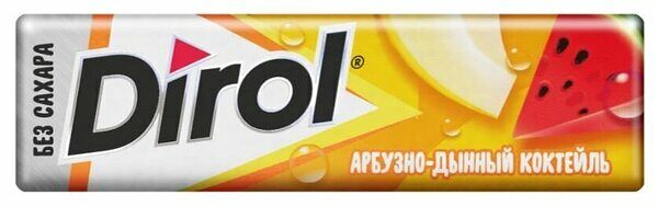 Жевательная резинка Dirol арбузно-дынный коктейль без сахара