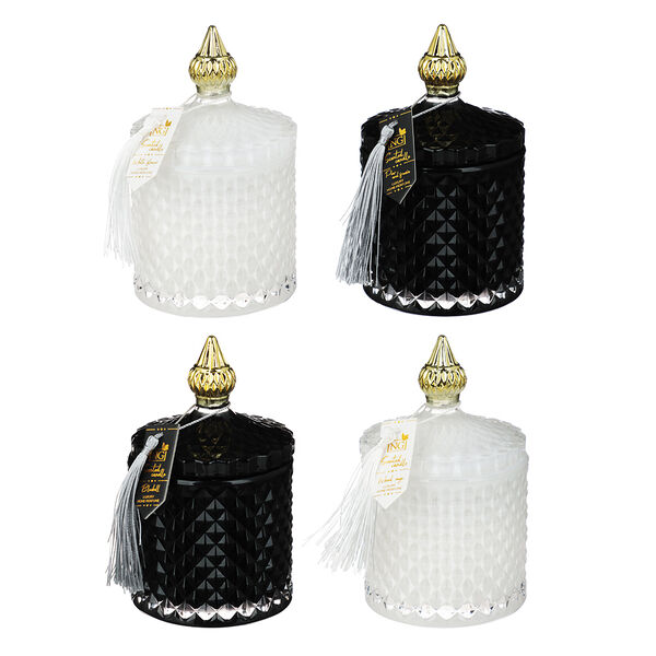 New galaxy свеча ароматизированная blaсk&white 160гр. wood sage, white flower, bluebell, pear, в ассортименте