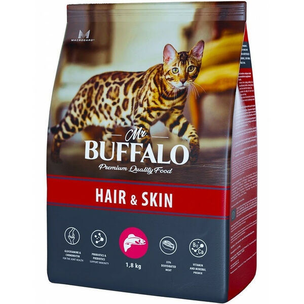 Mr. Buffalo Hair & Skin с лососем для кошек с чувствительной кожей 400 г