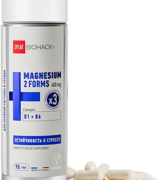 БАД Splat Biohack+ Магний 400мг + Cинергисты В1 B6 90шт