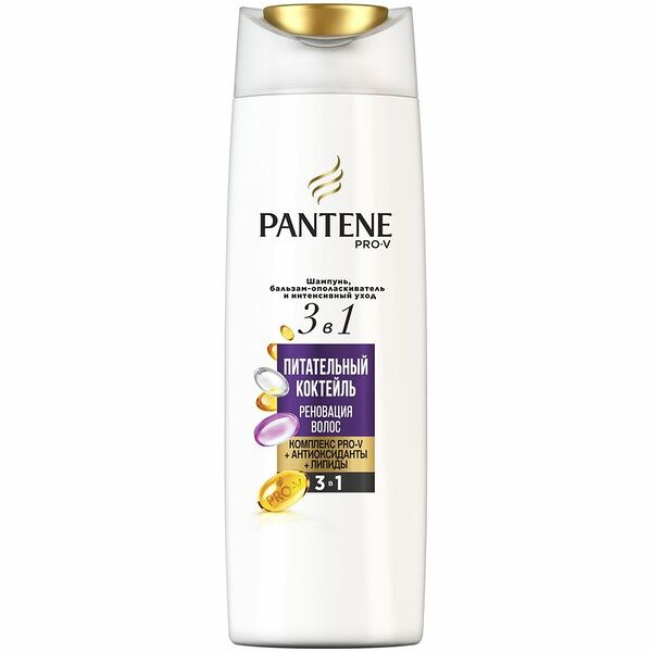 Шампунь для волос Pantene 3в1 Питательный коктейль, 360 мл