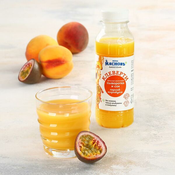 Напиток сывороточный Клеверти персик-маракуйя 0,3% МясновЪ Ферма
