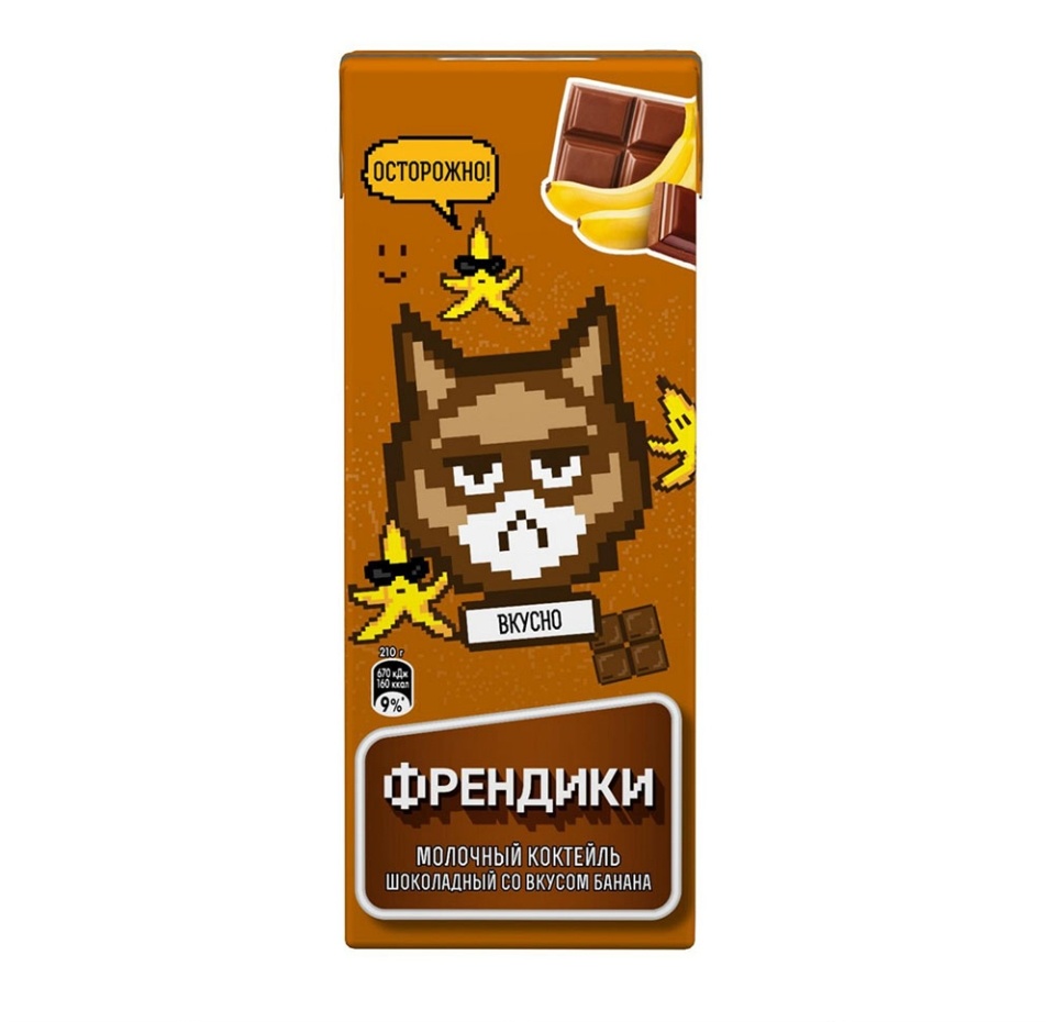 

Коктейль молочный Френдики шоколадный со вкусом Банана 2% 210 г