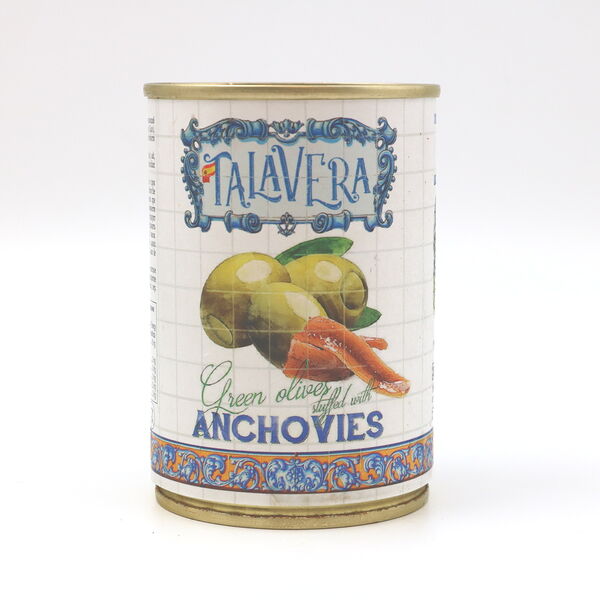 Оливки зеленые c анчоусами Talavera ж/б вес 280г.