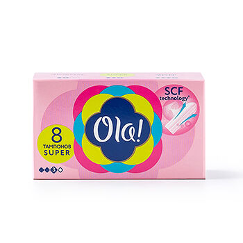 Тампоны женские Super с шелковистой поверхностью, Ola!, 8 шт. 3 капли