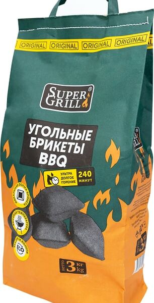 Брикеты угольные SuperGrill 3кг