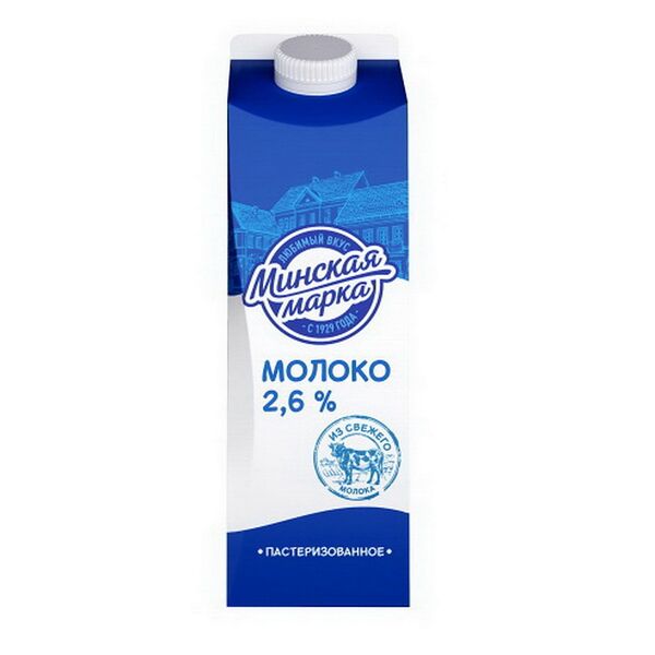 Молоко паст Минская марка 2.6% пюр/п 1л
