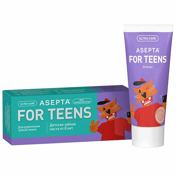Зубная паста Asepta Ultra Care детская от 8 лет 50 мл