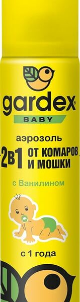 Аэрозоль Gardex Baby 2в1 от комаров и мошки 80мл
