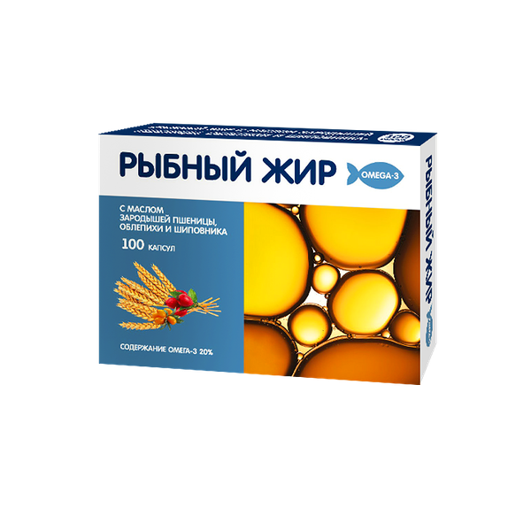 PL Рыбный жир с маслом зародышей пшеницы, облепихи и шиповника капс. №100