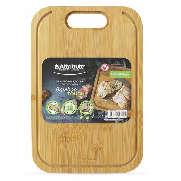 Доска разделочная Attribute Bamboo touch, 36х24 см, бамбук