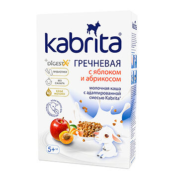 Каша Гречневая на козьем молочке Kabrita с яблоком и абрикосом с 5 месяцев