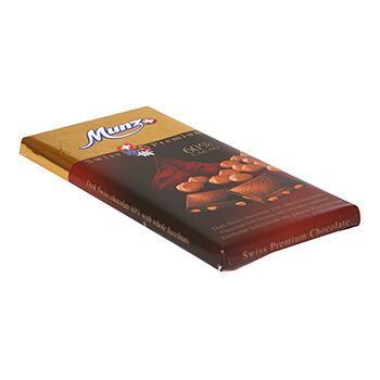 Шоколад Munz Swiss Premium горький какао с обжаренным фундуком 60%