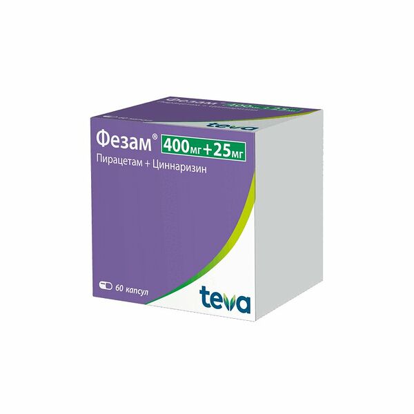 Фезам капсулы 400 мг + 25 мг 60 шт