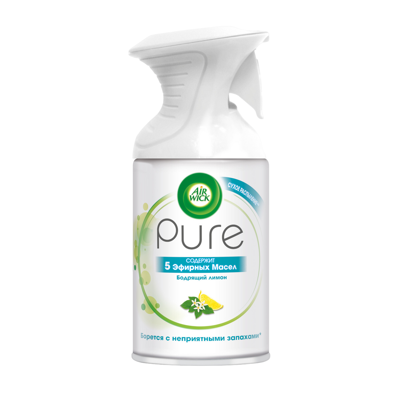 

Освежитель воздуха Air Wick Pure 5 эфирных масел Бодрящий лимон 250 мл