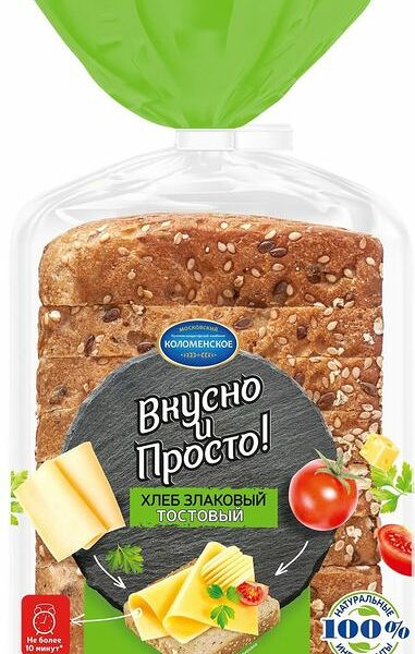 Хлеб злаковый тостовый Коломенское, нарезка