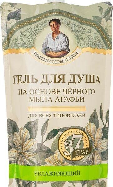 Гель для душа Травы и сборы Агафьи на основе черного мыла 500мл