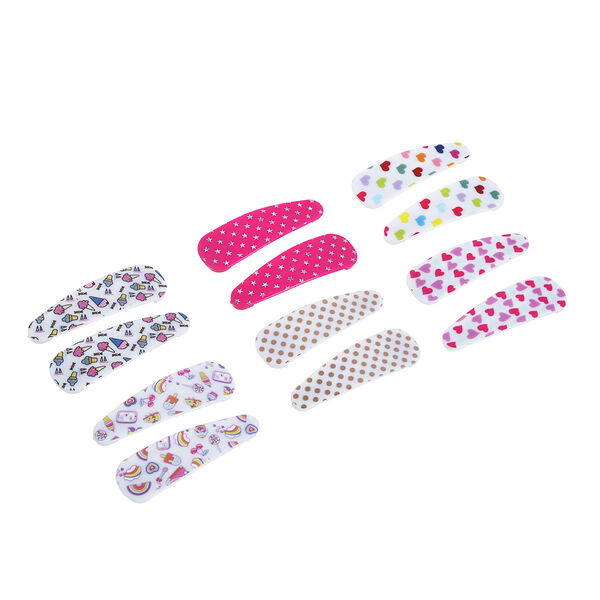 Beriotti набор зажимов для волос 2шт, пластик, сплав, 5см, 6 цветов, в ассортименте